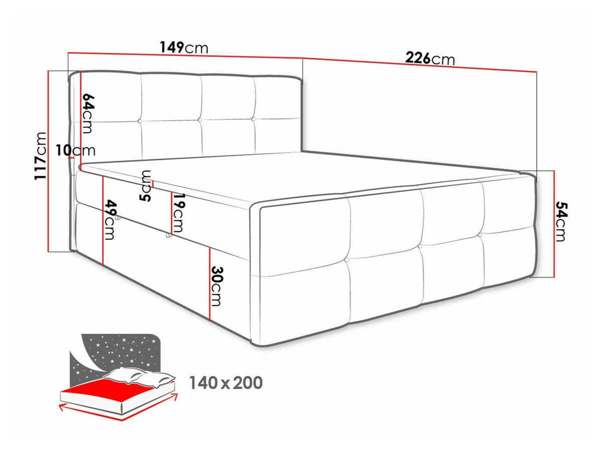 Continental bed ComfiDream Tirara (Fresh 11)