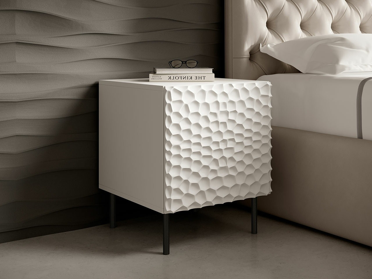 Σετ κομοδίνων Charlotte 172 (Άσπρο + Μαύρο)