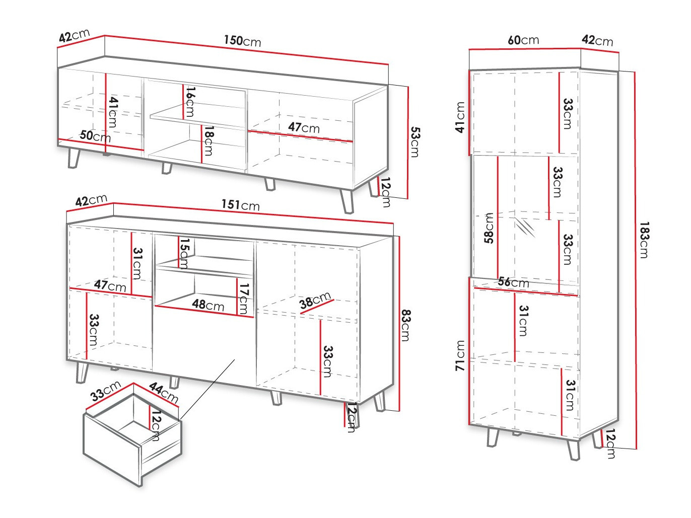 Σετ επίπλων σαλονιού Comes I (Μαύρο + Δρυς wotan)