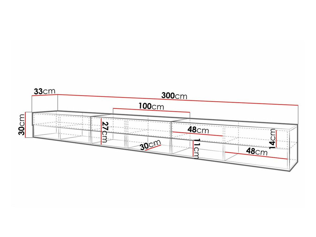 Έπιπλο τηλεόρασης Sarasota 144 (Δρυς wotan + Γυαλιστερό μαύρο)