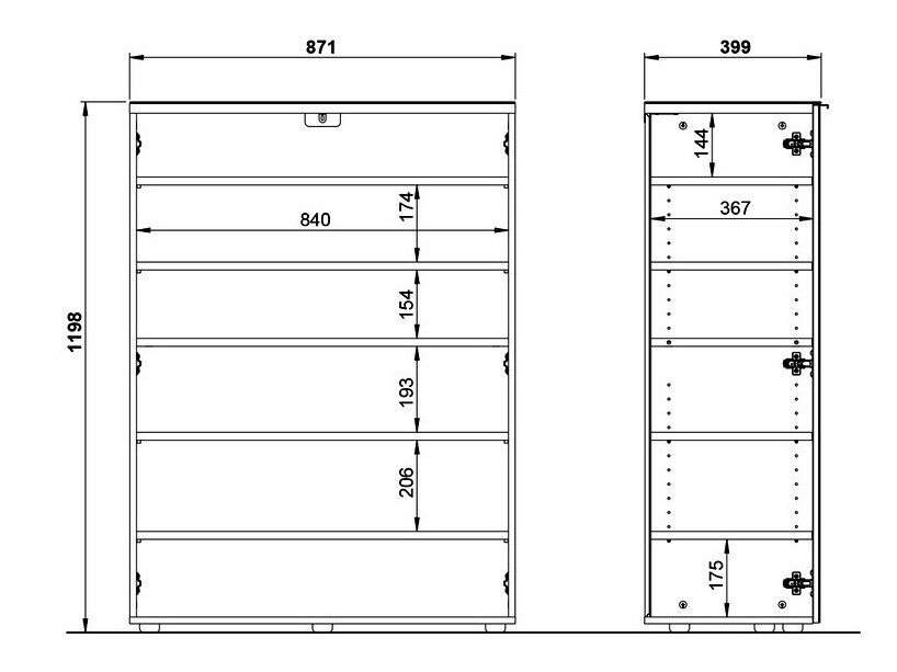 Παπουτσοθήκη Fivsori 105 (Γυαλιστερό γκρι + Γραφίτης)