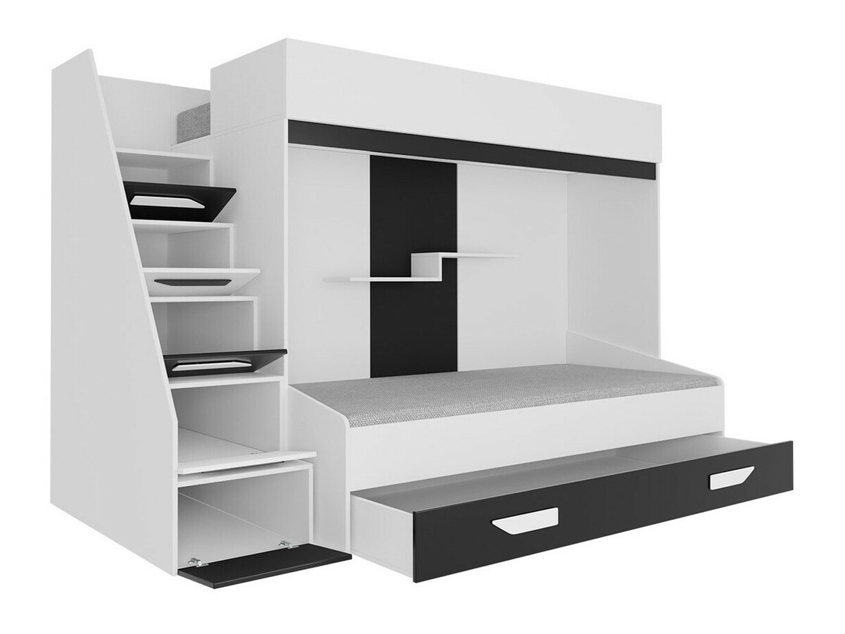 Bunk bed Hartford 356 (White + Glossy white)