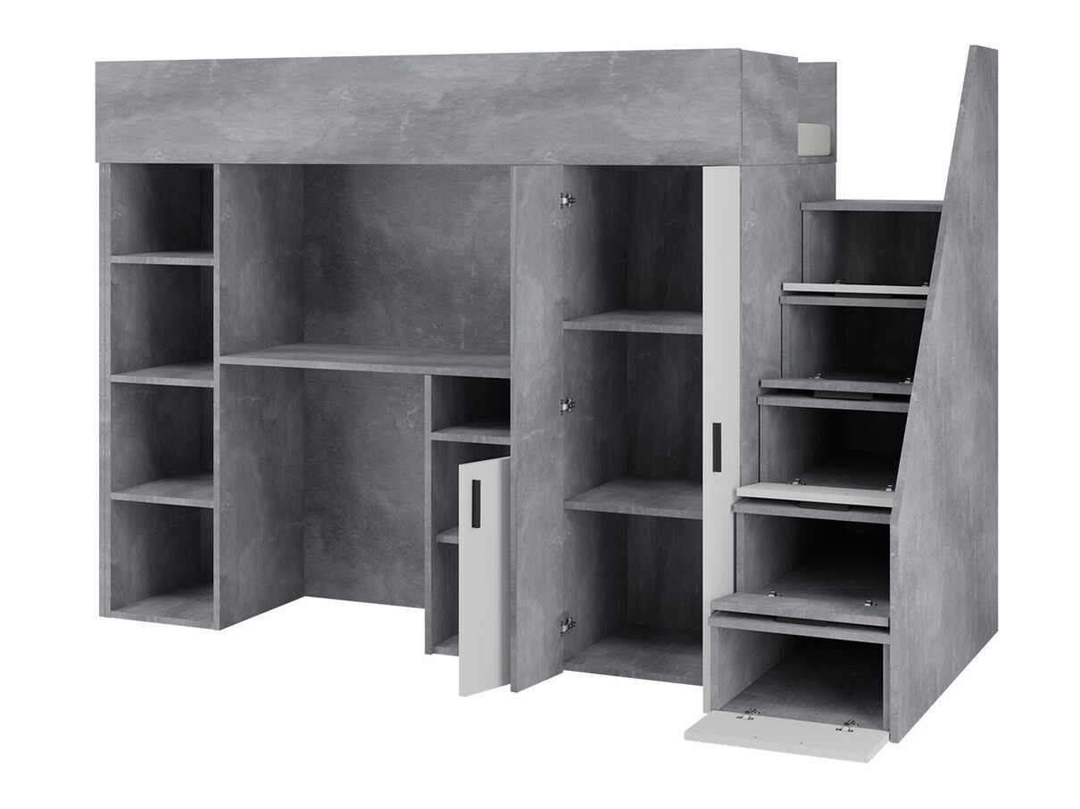 Loft bed Hartford 365 (Concrete + Black)