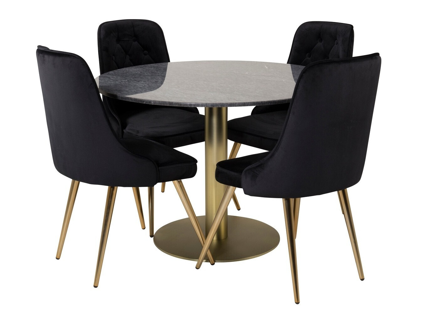 Dining set Dallas 370 (Black + Golden)