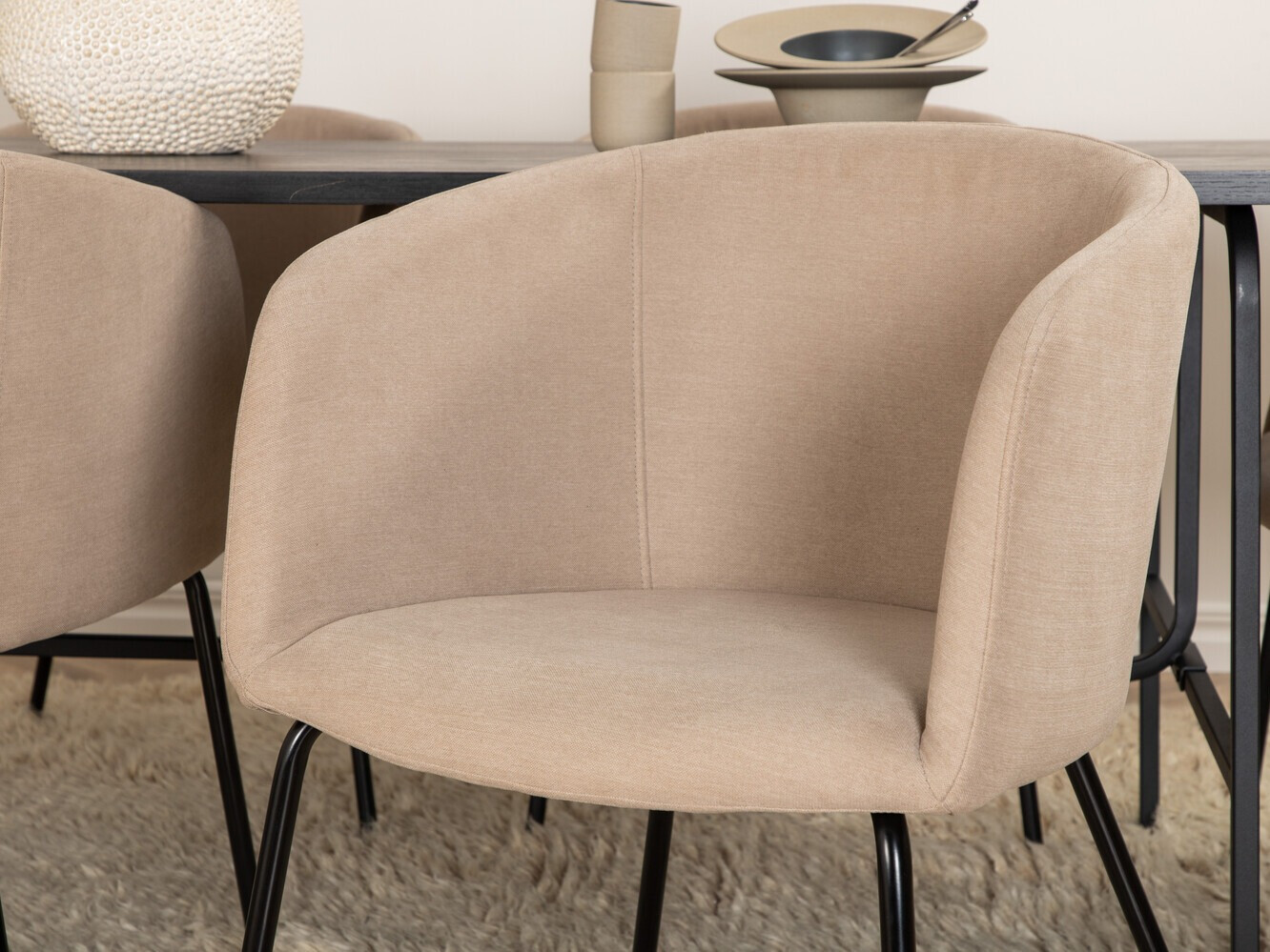 Σετ τραπεζαρίας Dallas 2794 (Μπεζ + Μαύρο)