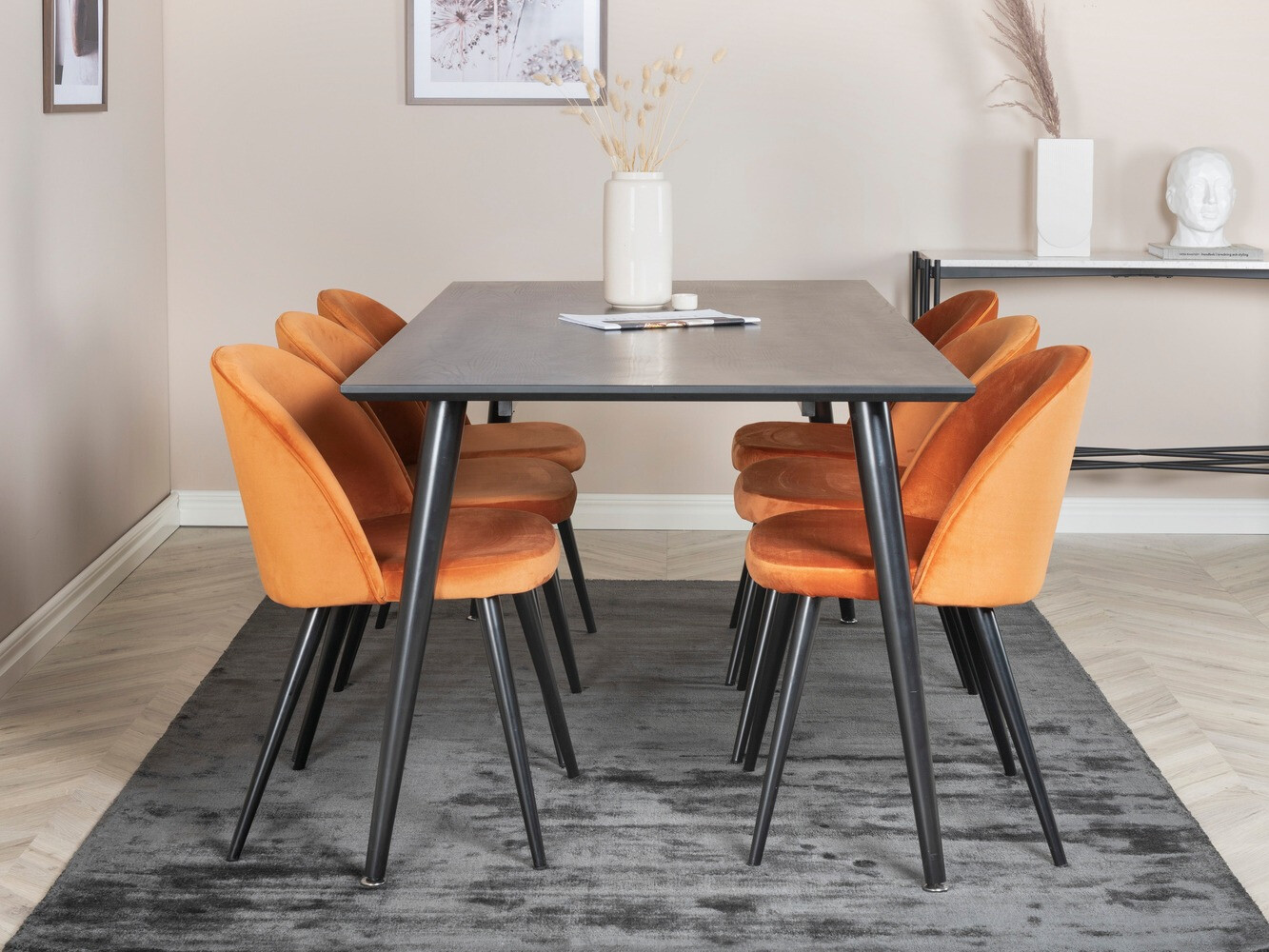 Dining set Dallas 1335 (Orange + Black)