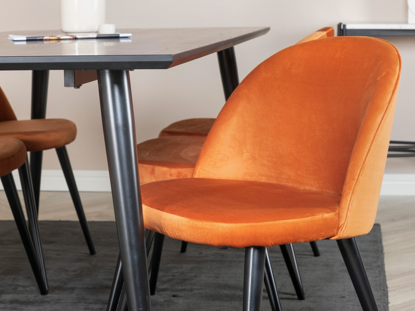Dining set Dallas 1335 (Orange + Black)