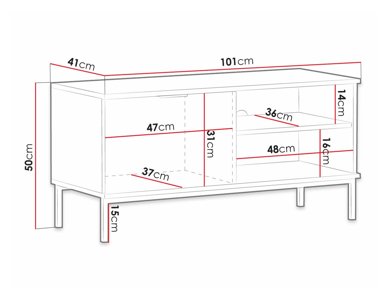 TV stand Providence R105 (Black oak + Golden)