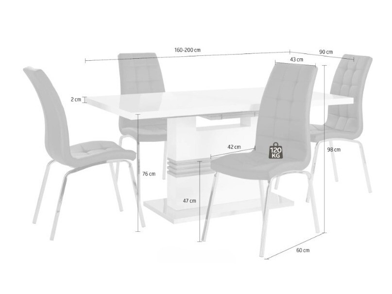 Dining set Denton 1111 (Grey)