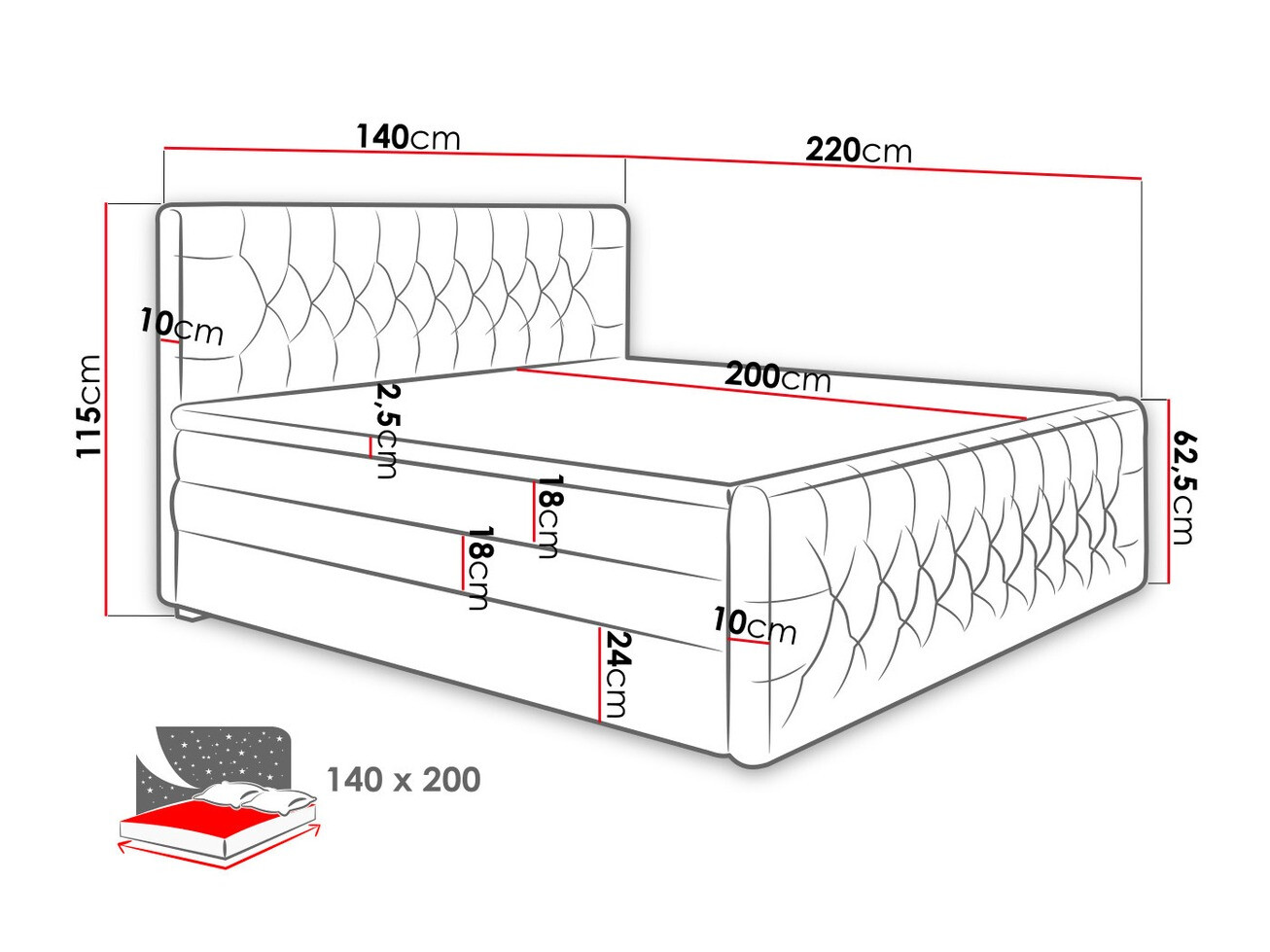 Κρεβάτι continental Florum (Trinity 15)