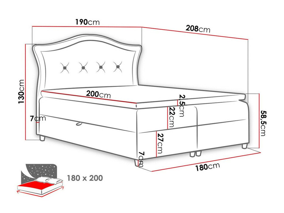 Κρεβάτι continental Oleum (Magic Velvet 2217)
