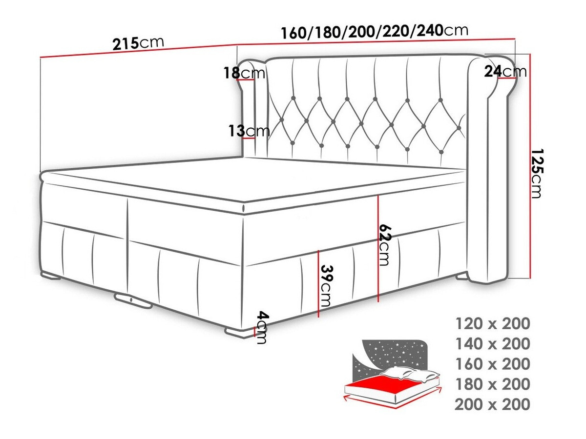 Continental bed Ars (Magic Velvet 2201)