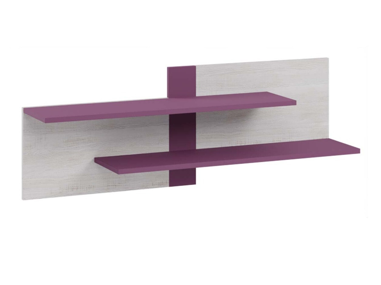 Wall shelf Omaha D137 (Bleached pine + Purple)