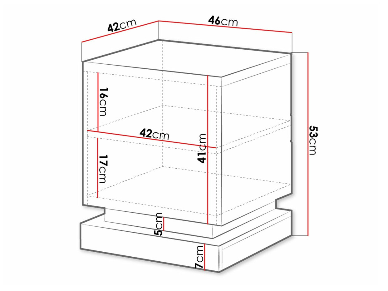Σετ κομοδίνων Linar (Άσπρο + Γυαλιστερό λευκό)