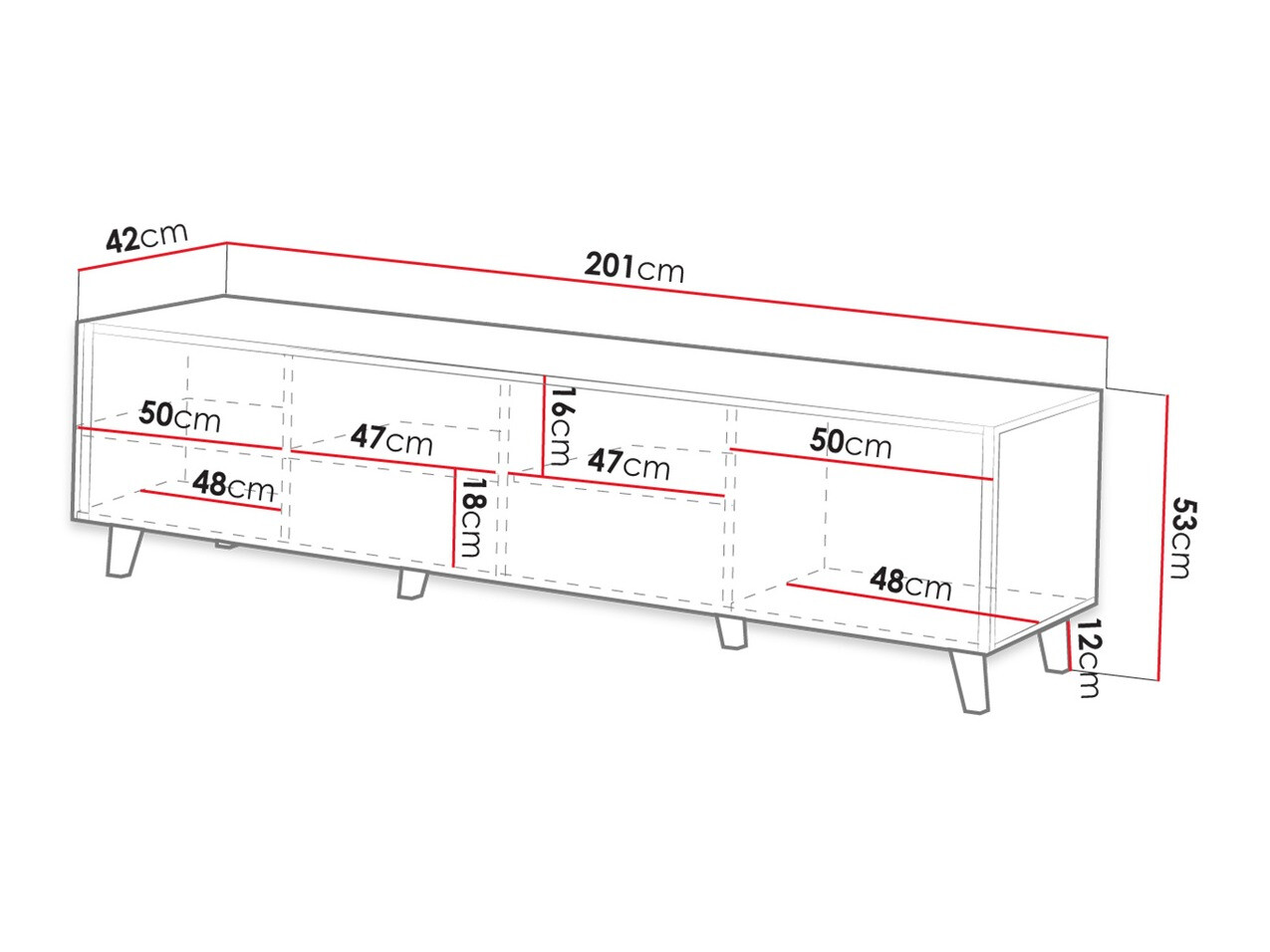 Έπιπλο τηλεόρασης Comes I (Δρυς wotan)