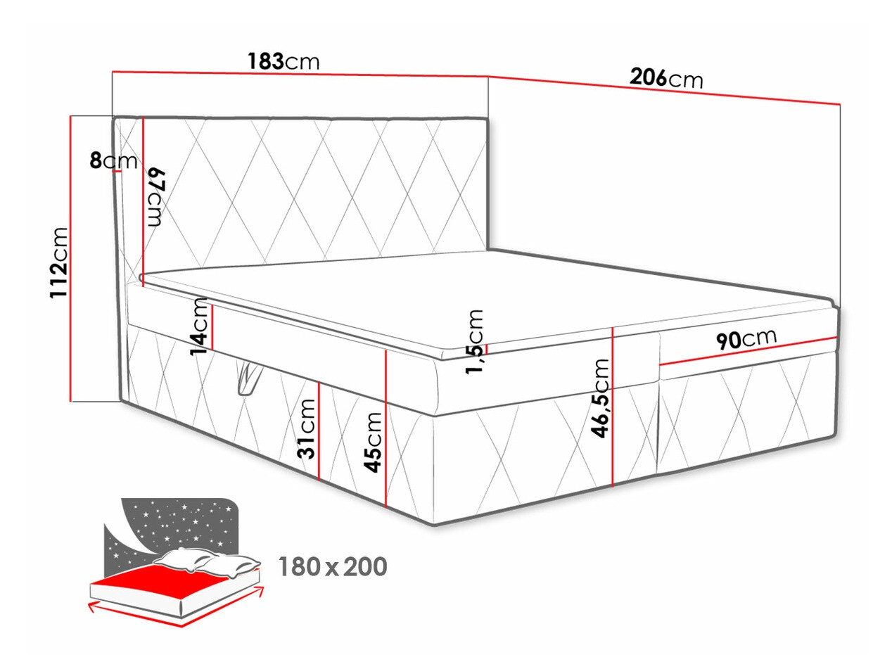 Κρεβάτι continental Comfivo Avis (Magic Velvet 2217)