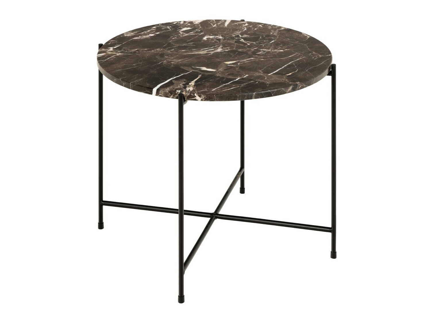 Βοηθητικό τραπεζάκι Norsica 608 (Καφέ μάρμαρο + Μαύρο)