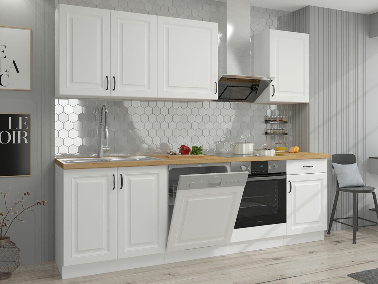 Modular kitchen set Retro White 150