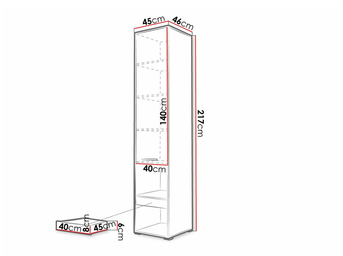 Βιβλιοθήκη Concept Pro Lenart Levfere 110 (Γκρι)