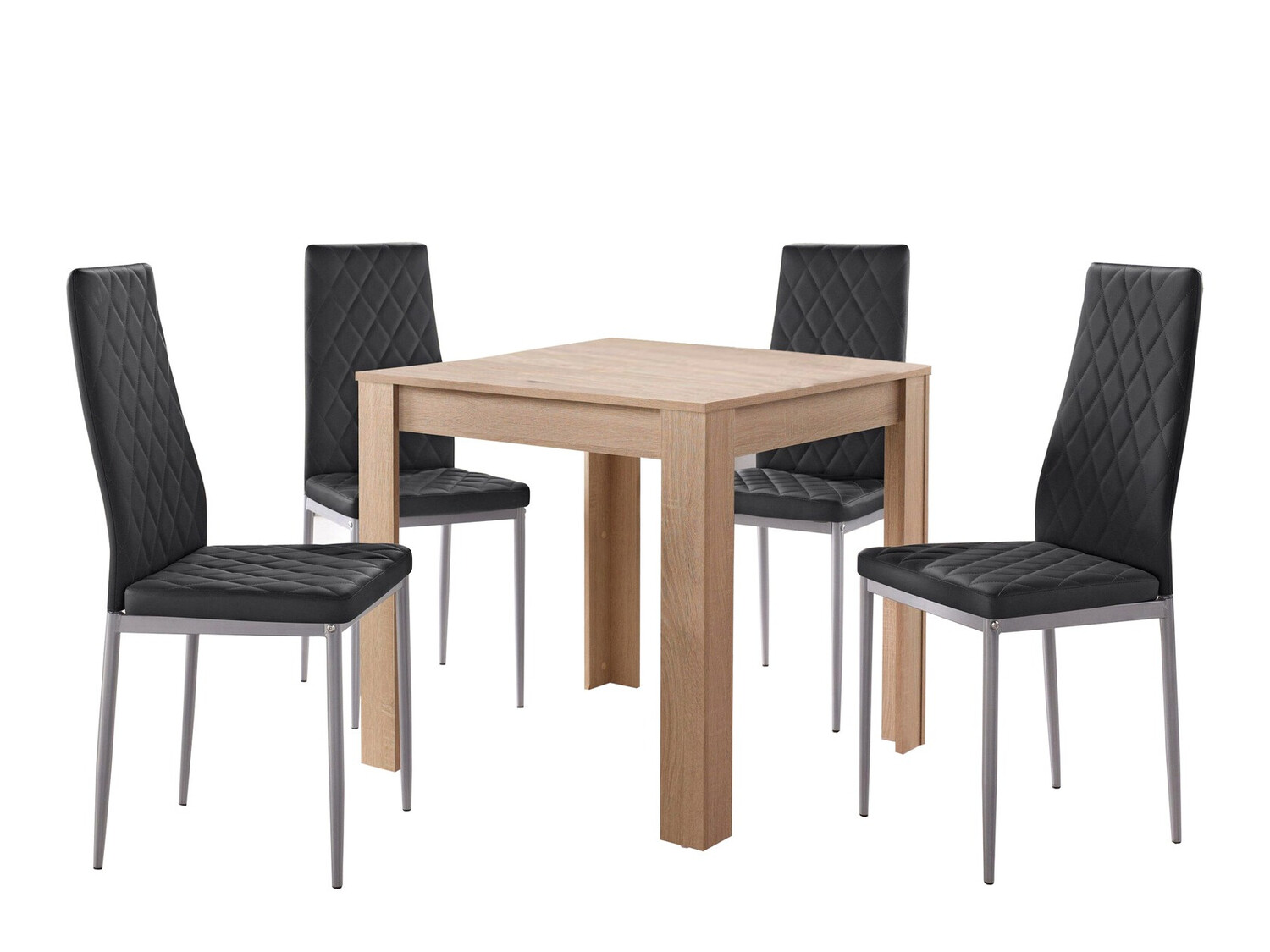 Dining set Denton 1132 (Black + Oak)
