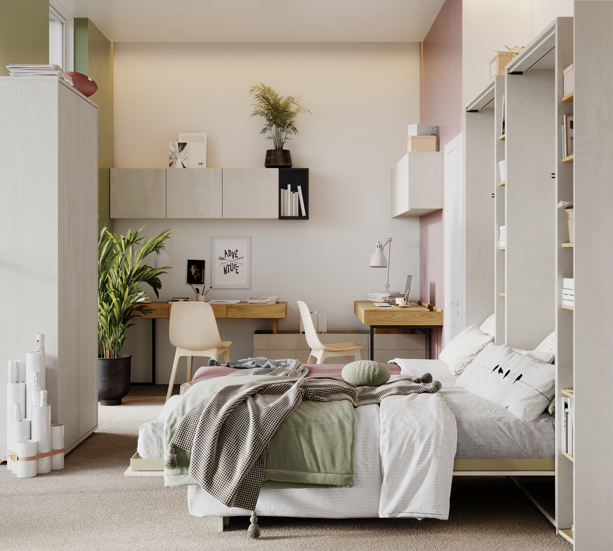 Κρεβάτι τοίχου Concept Pro Lenart Levfere 103 (90 x 200 cm)