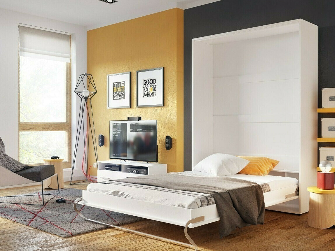 Κρεβάτι τοίχου Concept Pro Lenart III (Άσπρο)
