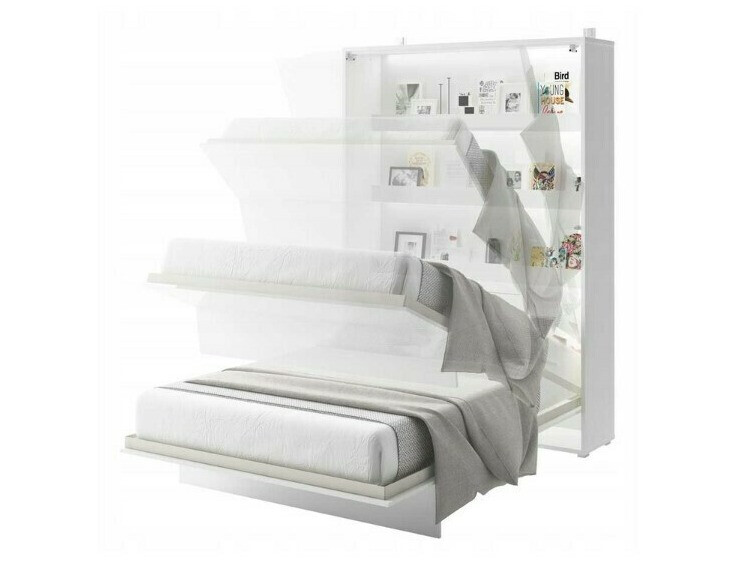 Wall bed Concept Pro Lenart VII (Glossy white + Grey)
