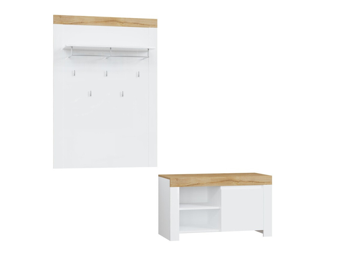 Hallway set Sonsoru 140 (White + Glossy white + Wotan Oak)