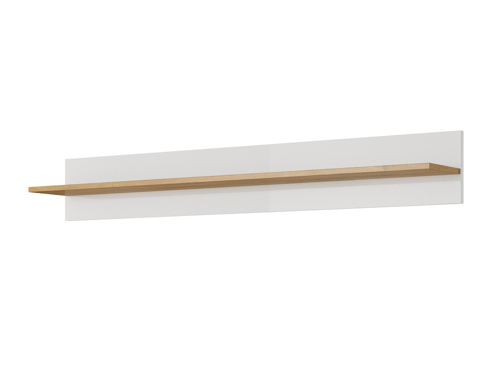 Wall shelf Novbela 110 (White + Glossy white + Grandson oak)