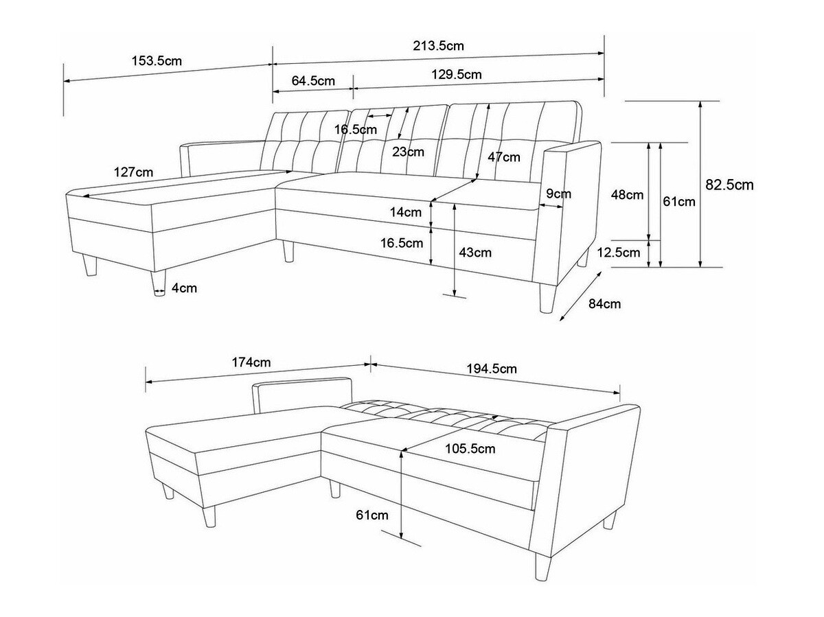 Corner sofa Tulsa 539 (Grey)