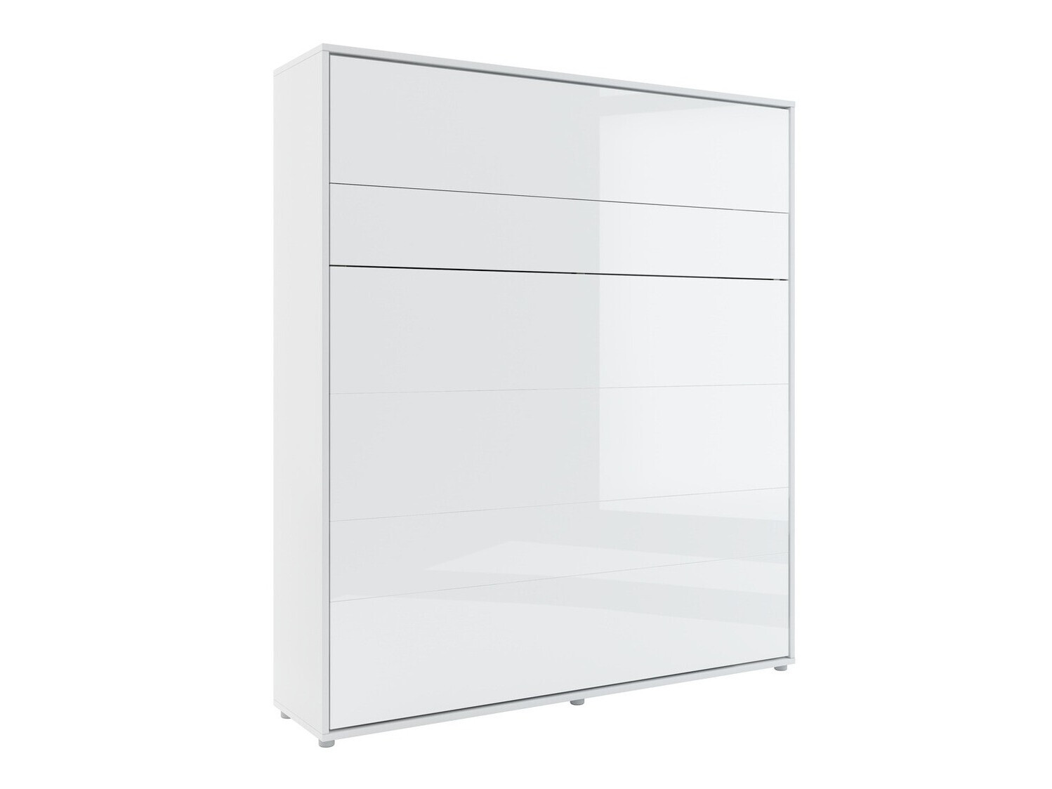 Wall bed Concept Lenart (White + Glossy white)