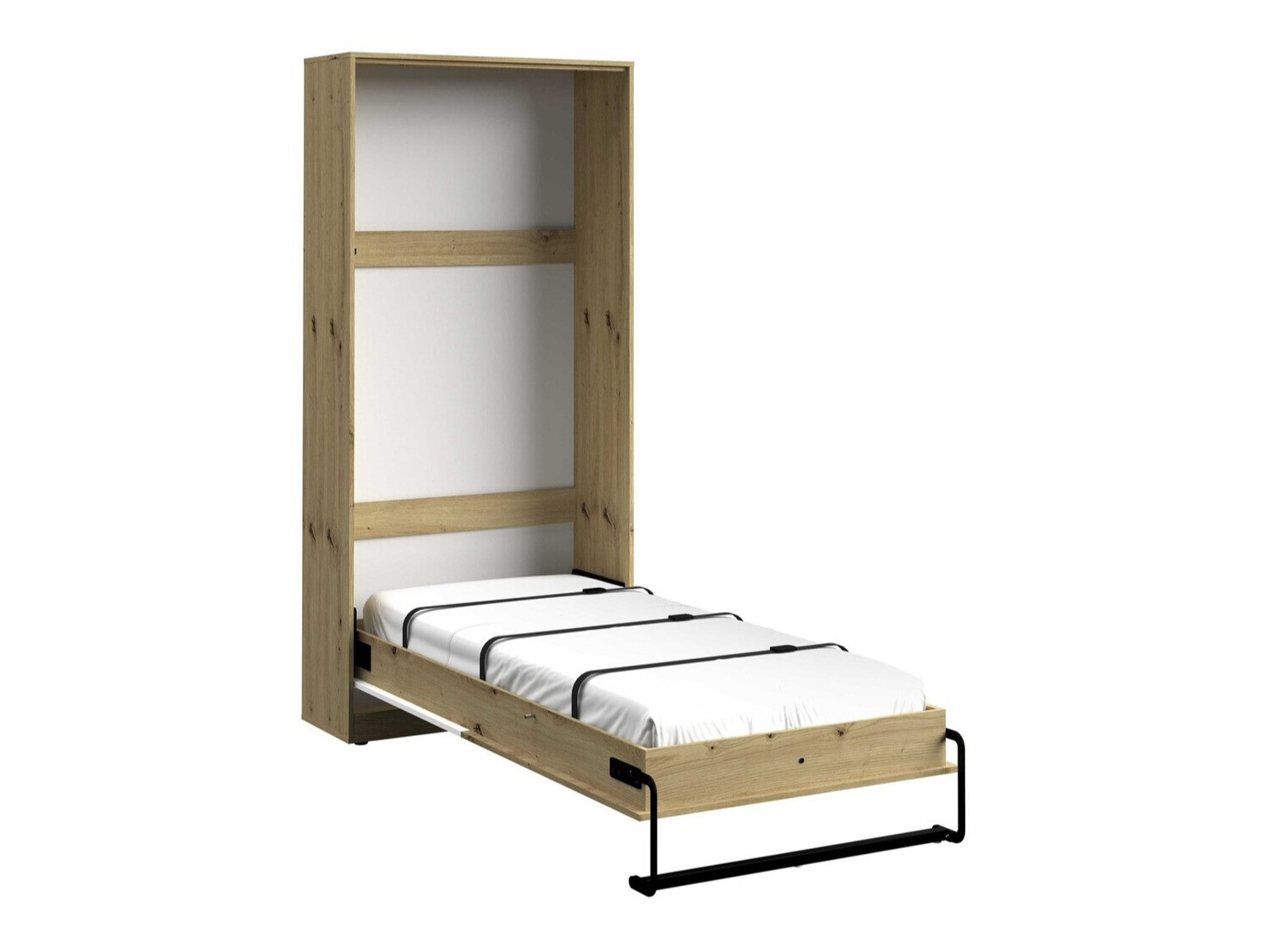 Wall bed Mirelbu 113 (Artisan oak + White + Black)