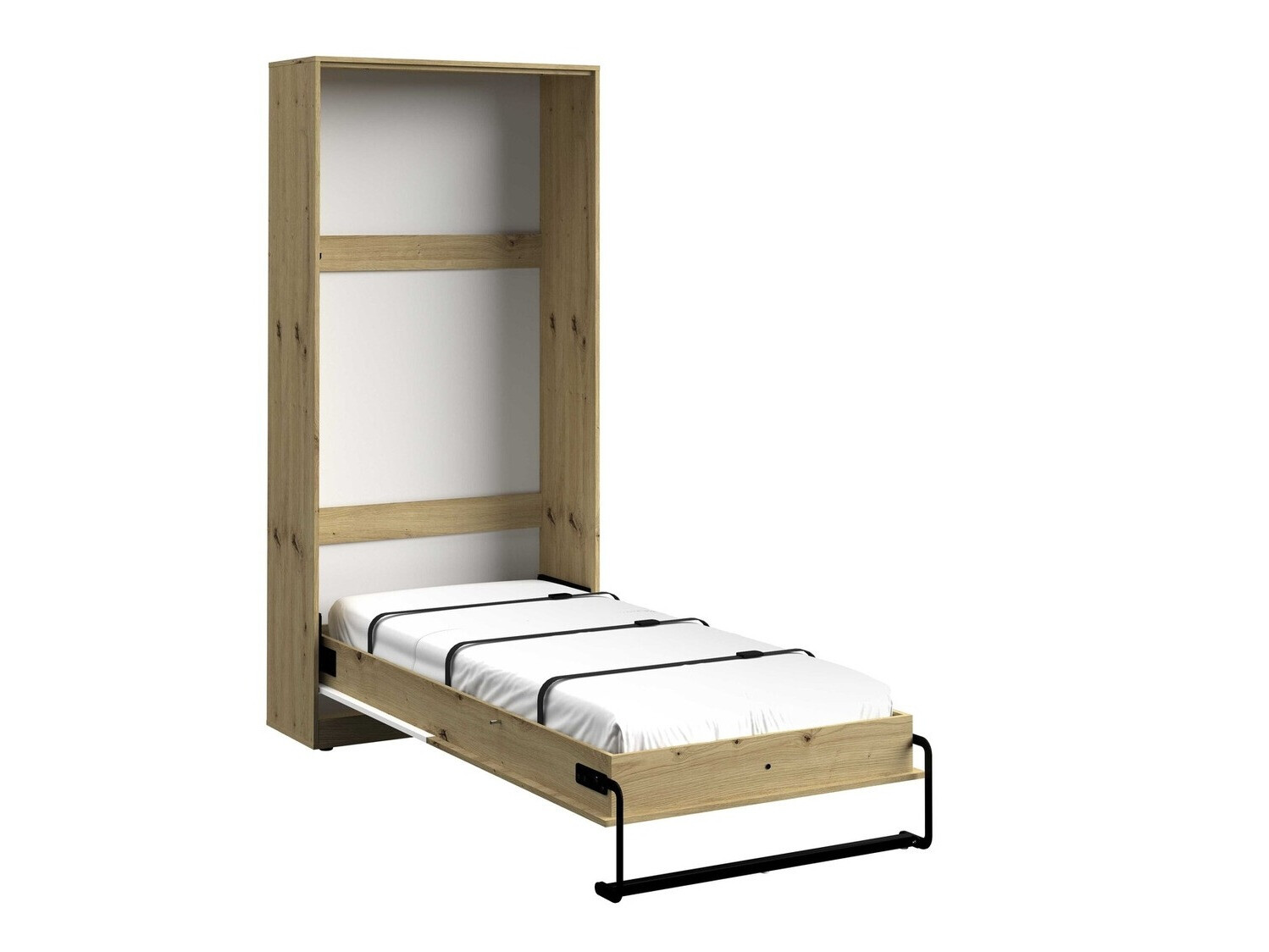 Wall bed Mirelbu 113 (Artisan oak + White + Grey)