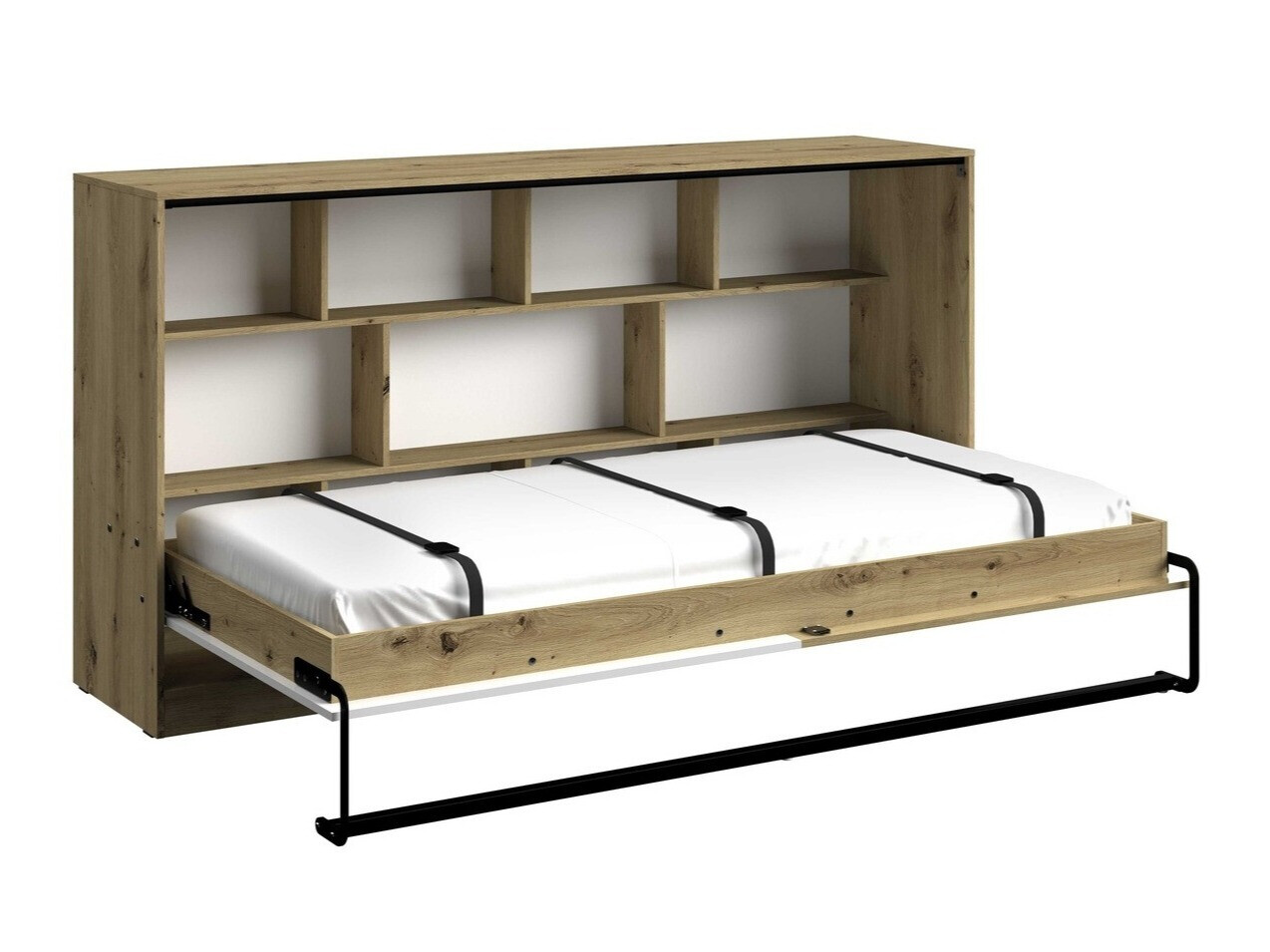 Wall bed Mirelbu 114 (Artisan oak + Glossy white)