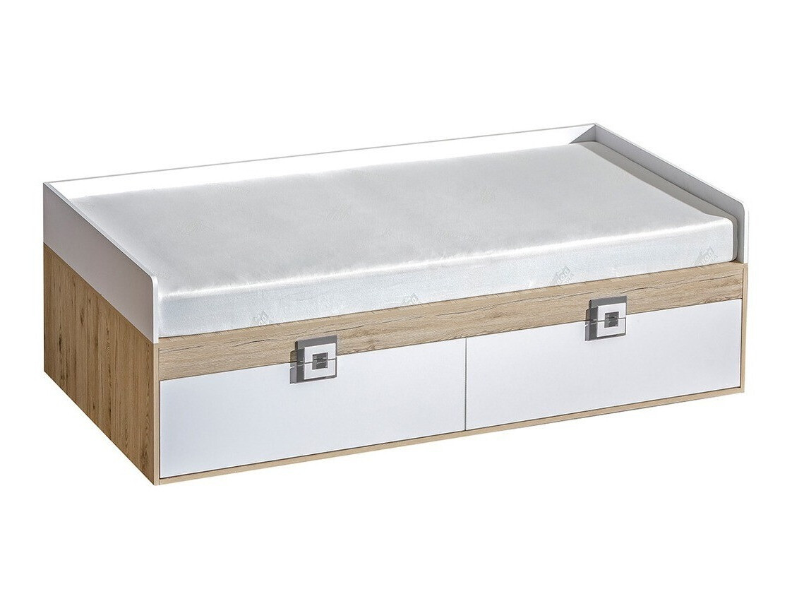 Bed Balvire 113 (Light oak + White + Grey)