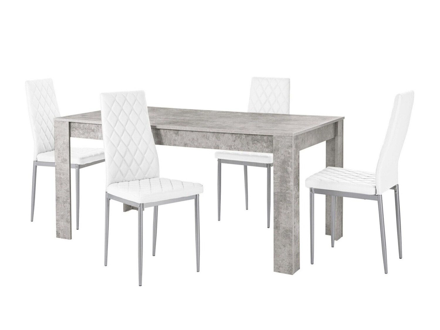 Dining set Denton 601 (White + Silver)