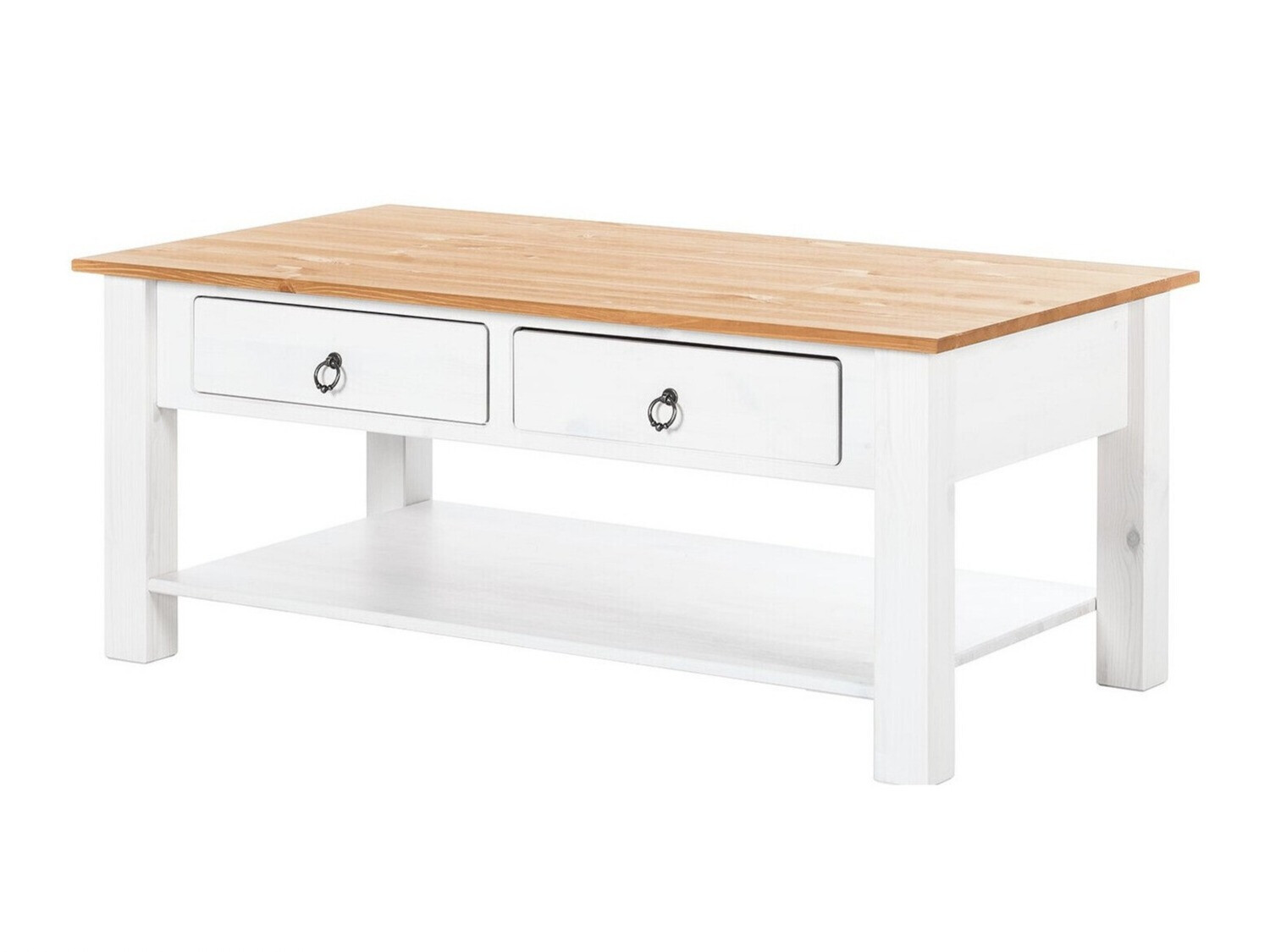 Τραπεζάκι σαλονιού Denton 120 (Άσπρο + Μελί δρυς)