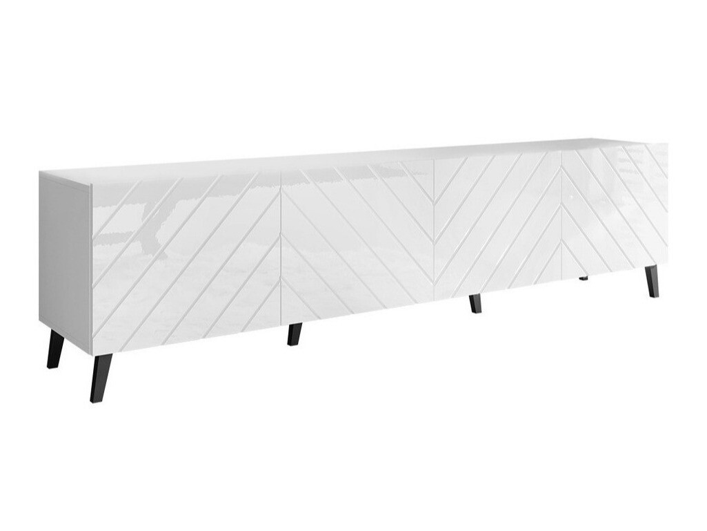 TV stand Charlotte 145 (White + Glossy white)