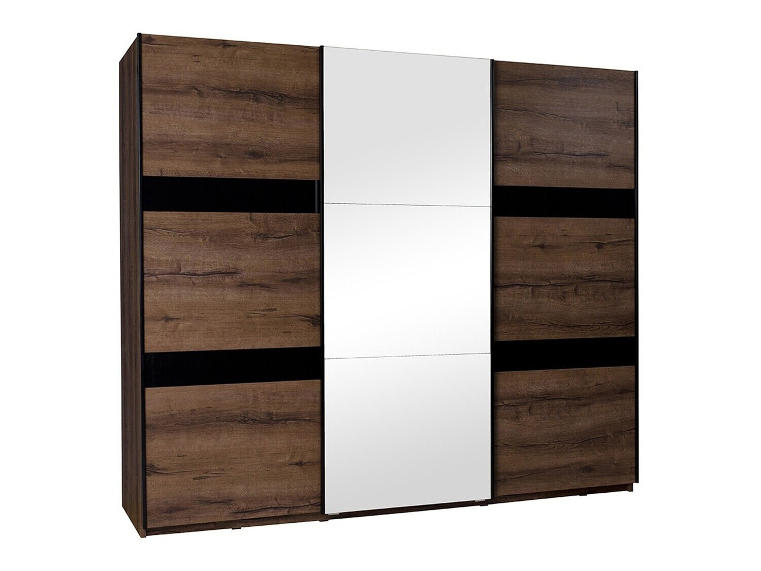 Wardrobe Fivelbo 110 (Monastery oak + Glossy black)
