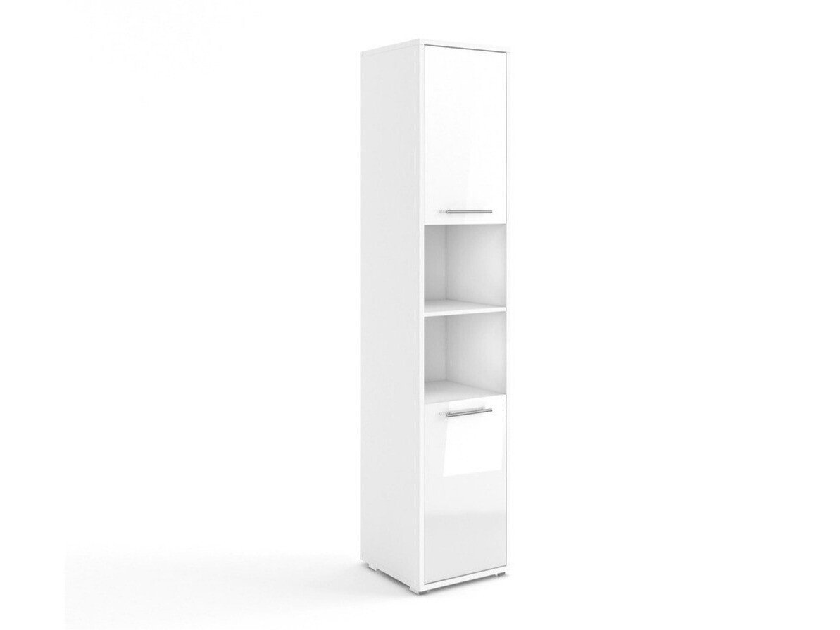 Βιβλιοθήκη Concept Pro Lenart I (Άσπρο + Γυαλιστερό λευκό)