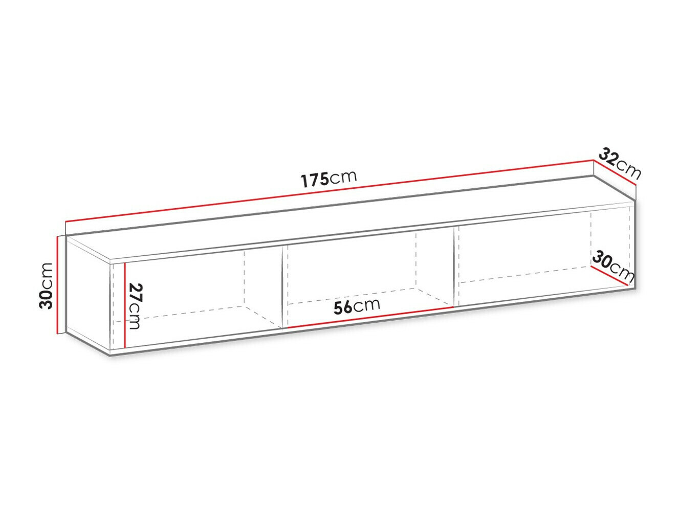 Έπιπλο τηλεόρασης Princal I (Άσπρο + Χρυσό)