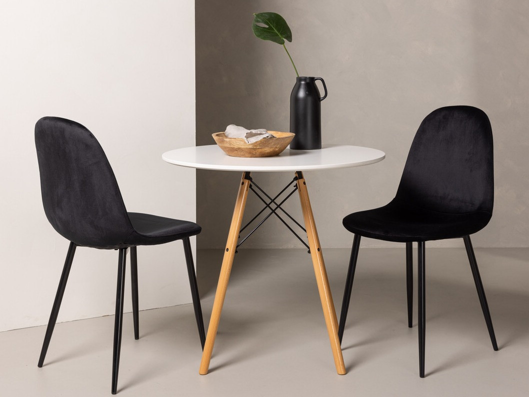 Σετ τραπεζαρίας Dallas 3790 (Μαύρο + Aksominė Μαύρο)