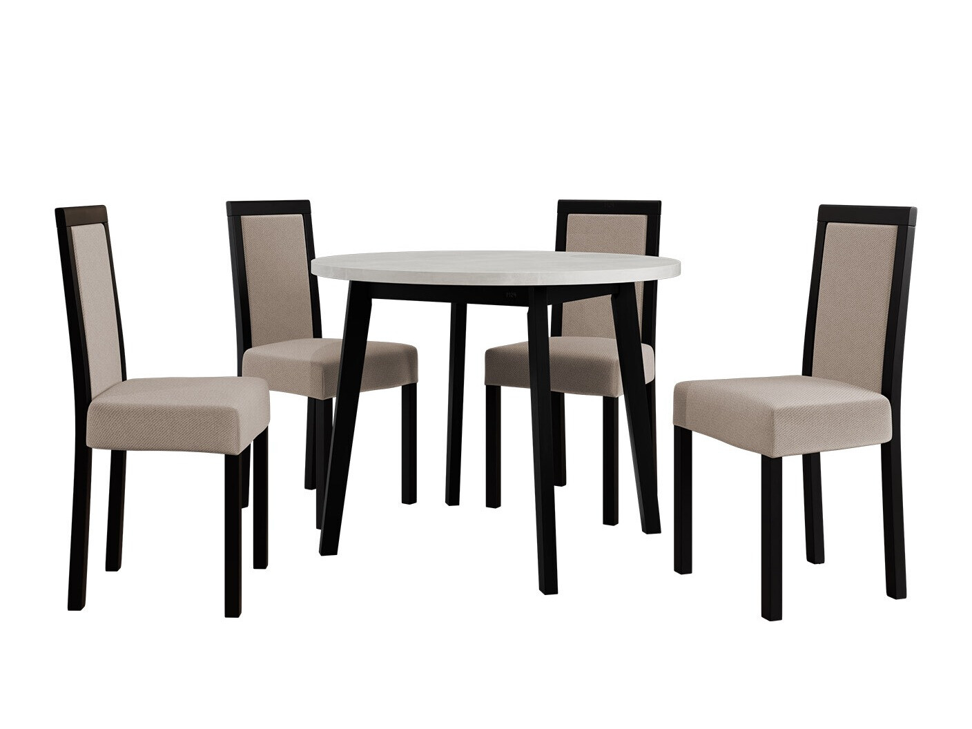 Dining set Victorville 256 (White + Black)