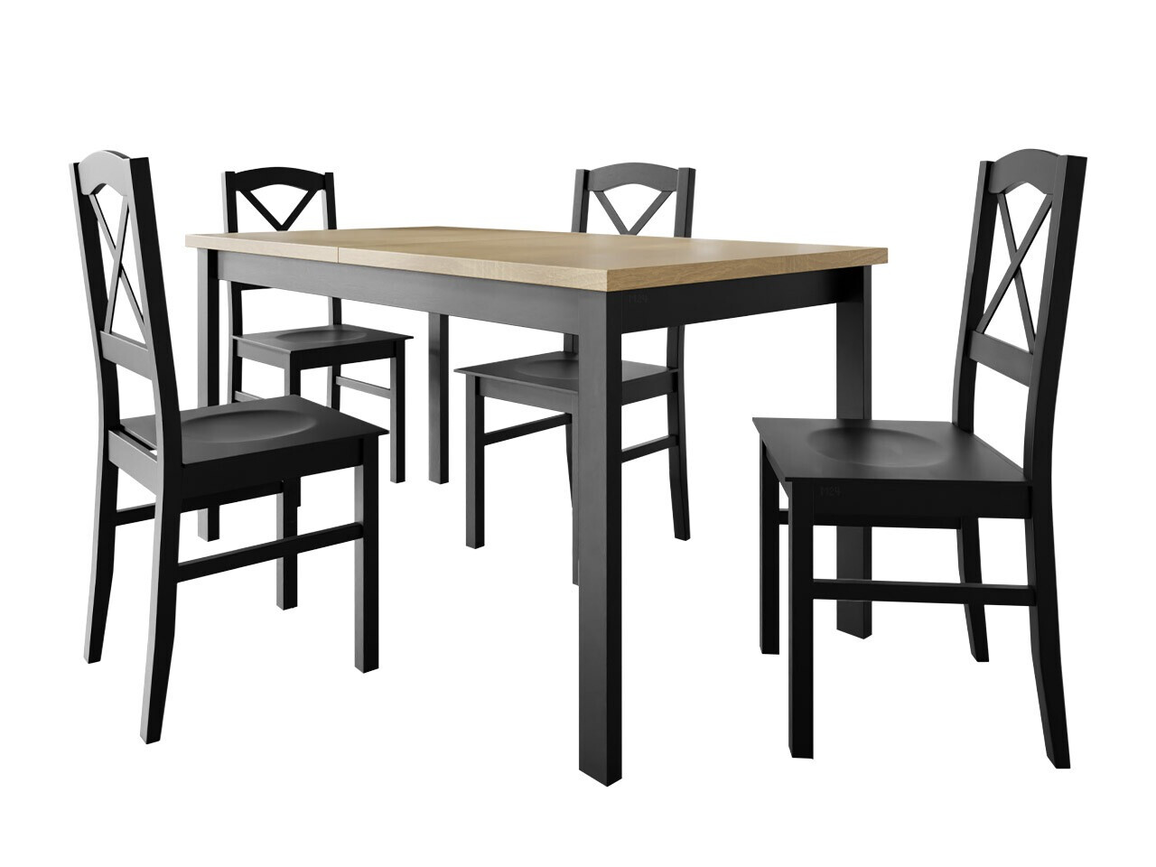 Dining set Victorville 280 (Black + Sonoma oak)