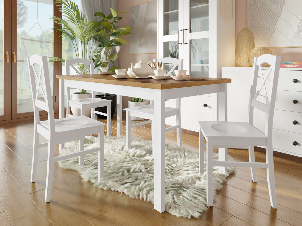 Dining set Victorville 281 (White + Grandson oak)