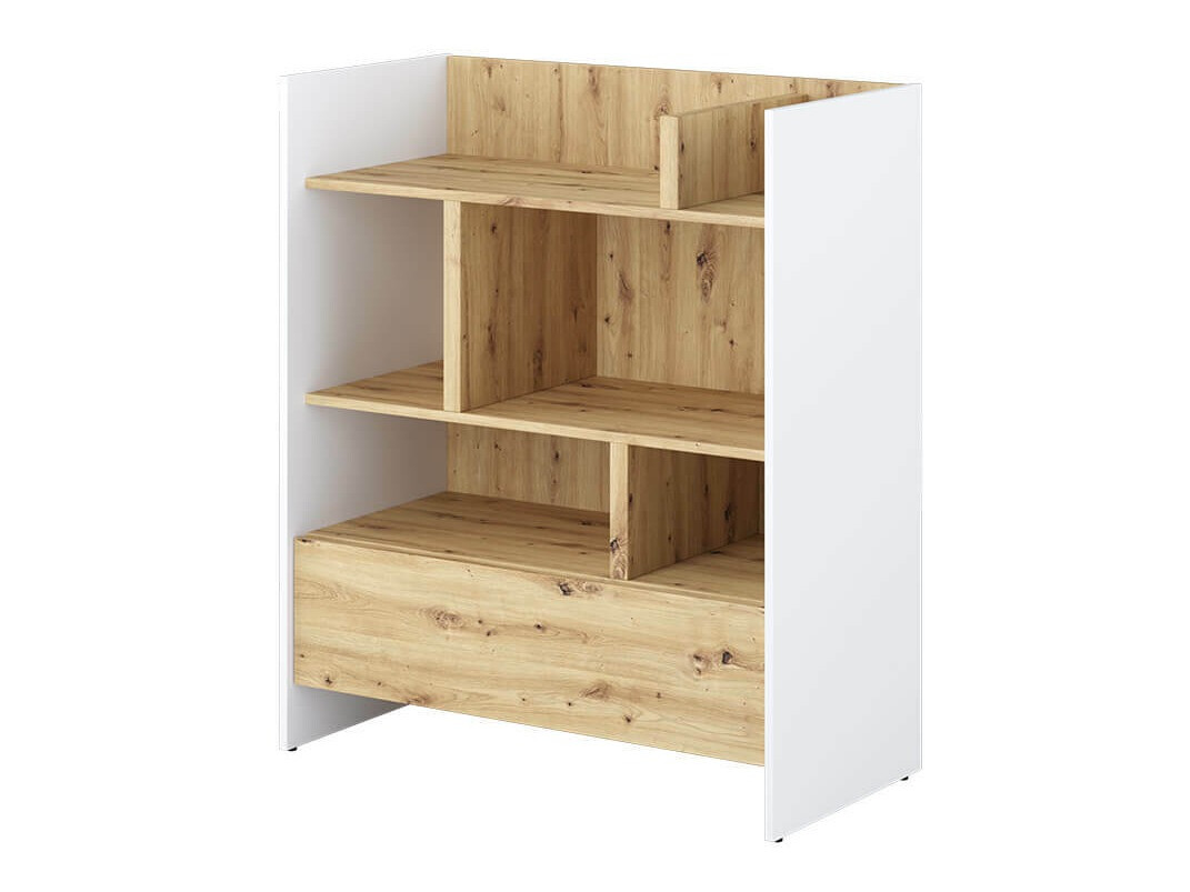 Βιβλιοθήκη Concept Pro Lenart VIII (Άσπρο + Artisan βελανιδιά)