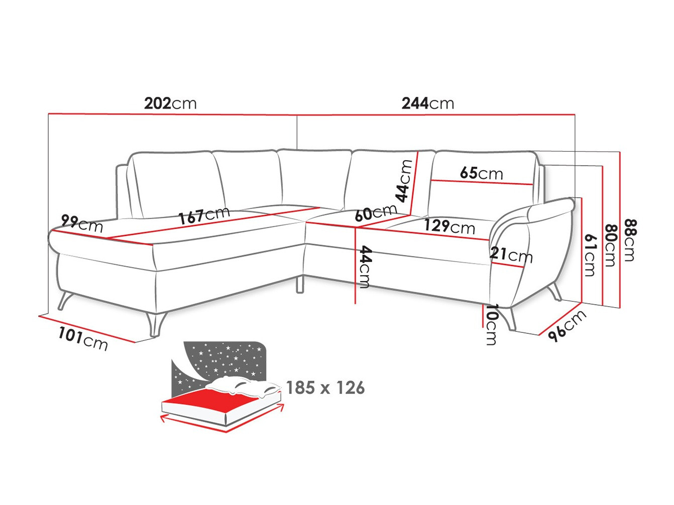 Corner sofa Lincoln 174 (Barrel 19)