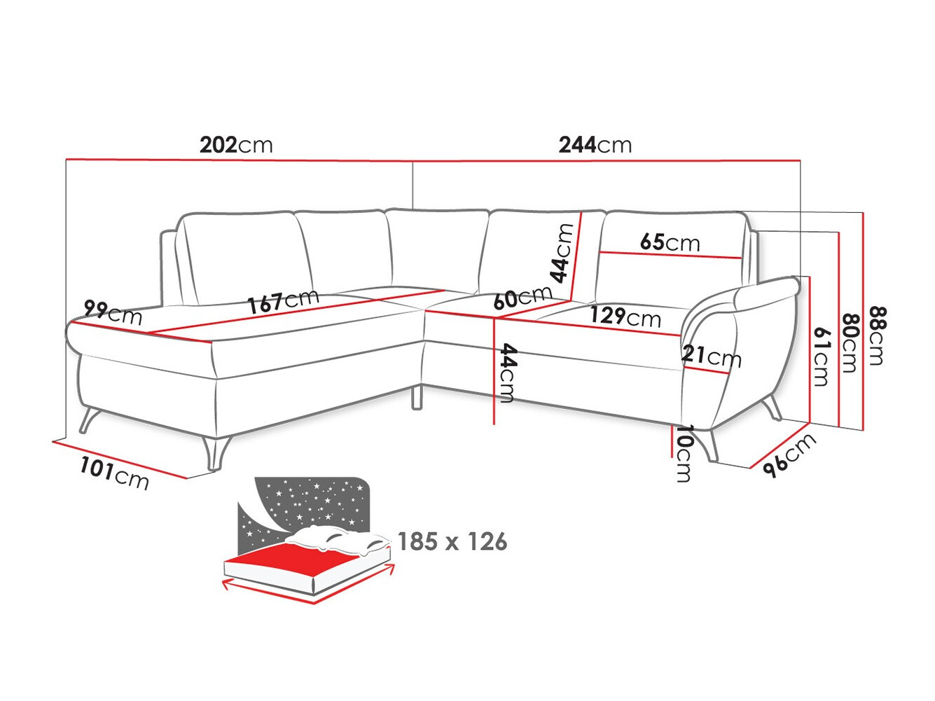Corner sofa Lincoln 174 (Barrel 21)