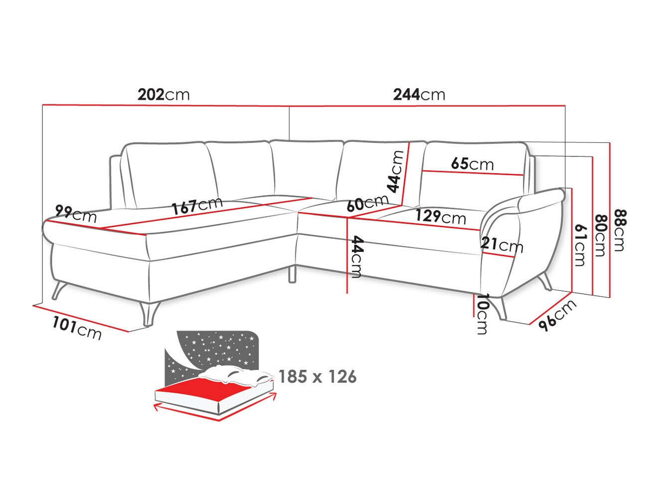 Corner sofa Lincoln 174 (Barrel 21)