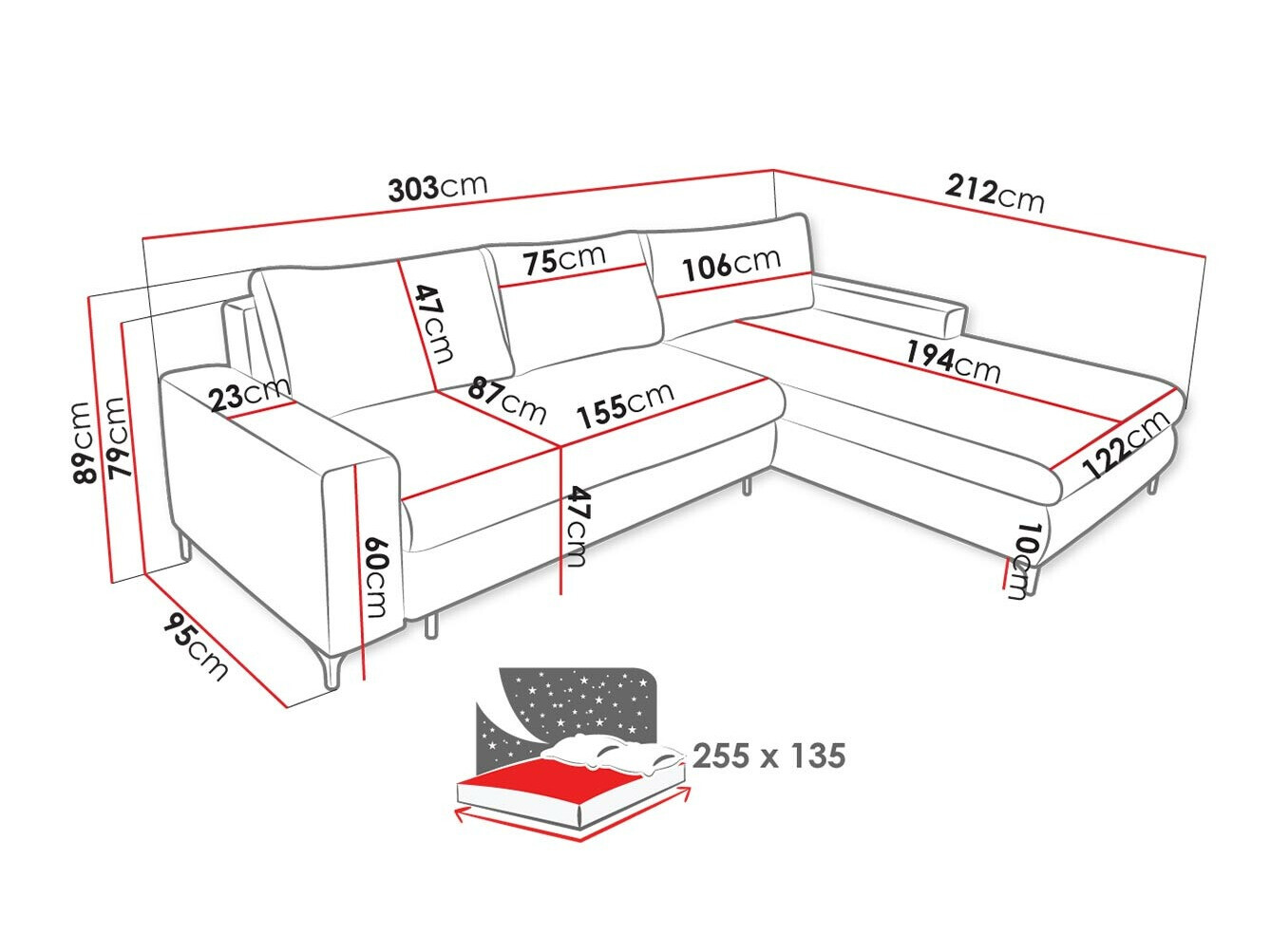 Corner sofa Lincoln 175 (Barrel 97)